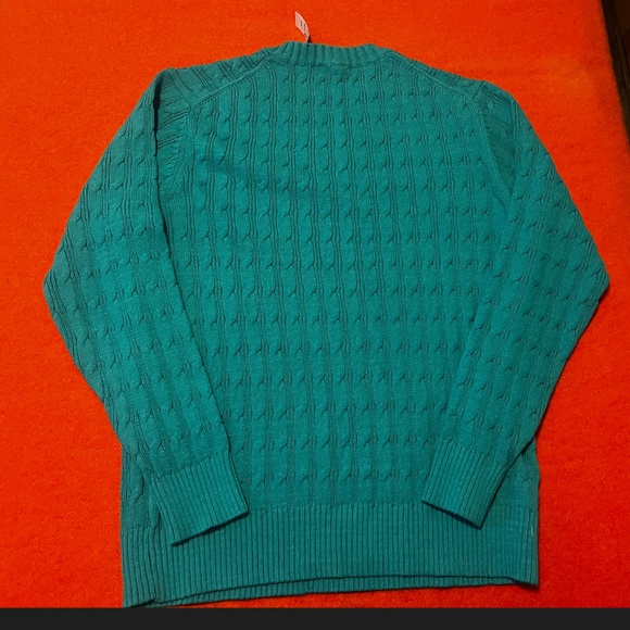 🥳 HOST PICK 🥳 Turquoise Cable Knit V-Neck Sweater Men’s Size M NWT - Picture 13 of 13